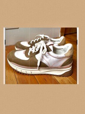 Madewell Kickoff Trainer Sneakers Nylon Leather Suede Pink Tan Custom 8.5